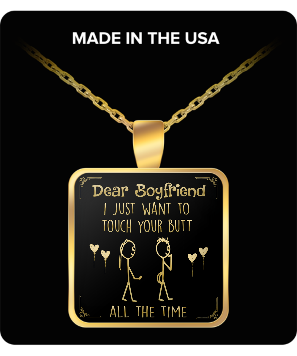 Dear Boyfriend - "I Wanna Touch Your Butt" Gold Pendant Necklace