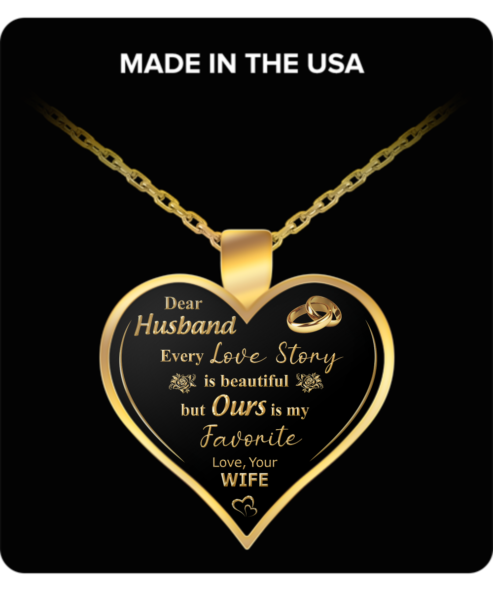 Dear Husband - "Our Love Story" Gold Pendant Necklace