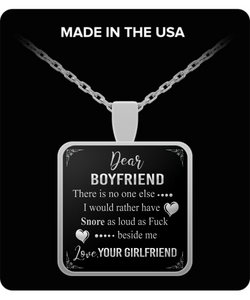 Dear Boyfriend - "Snore Loud As Fxxk" Silver Pendant Necklace
