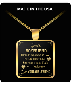 Dear Boyfriend - "Snore Loud As Fxxk" Gold Pendant Necklace