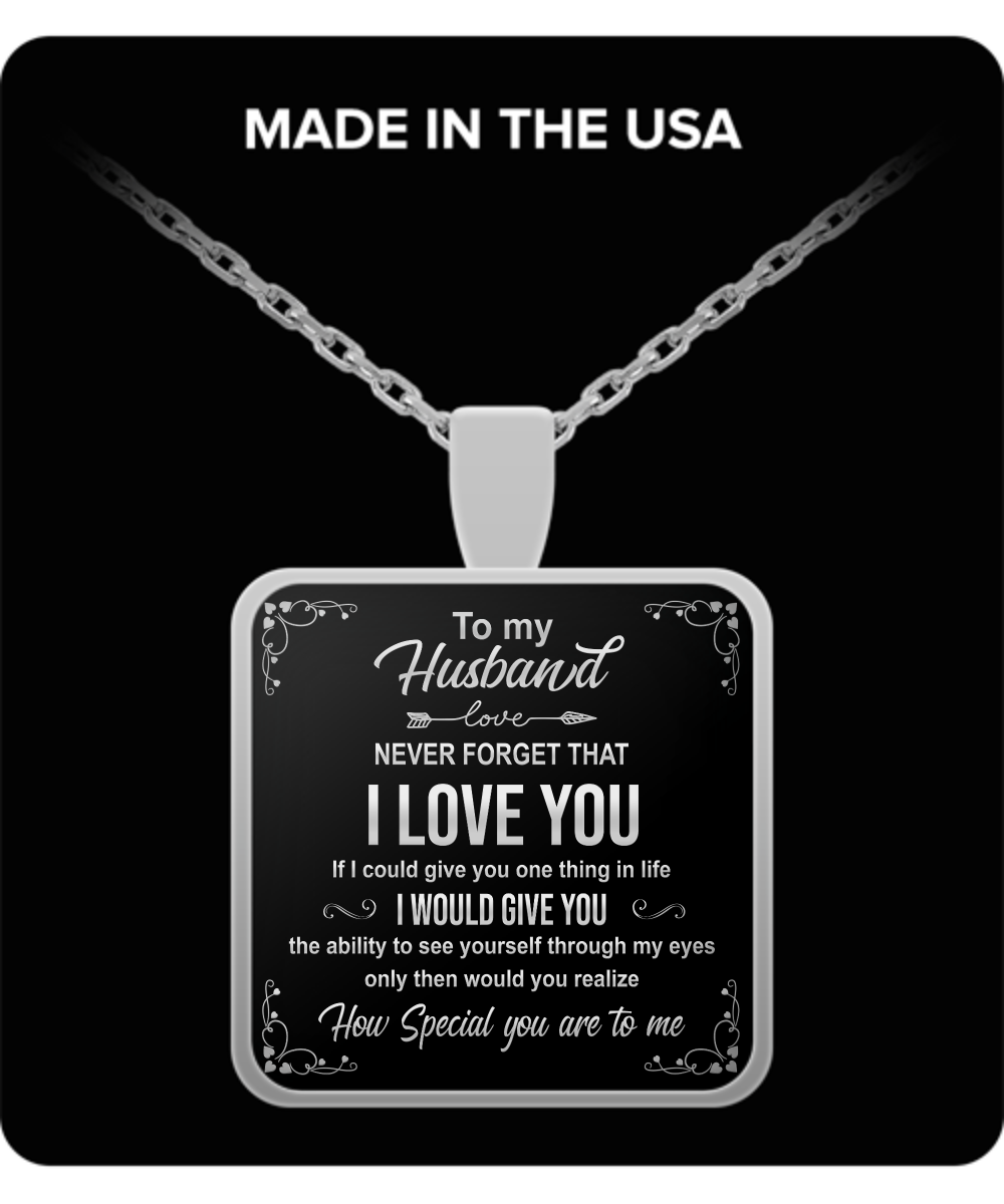 To My Husband - "You Are Special" Silver Pendant Necklace