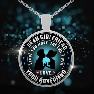 Dear Girlfriend - "I Love You More" Silver Pendant Necklace