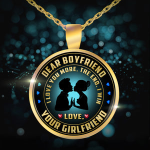 Dear Boyfriend - "I Love Your More" Gold Pendant Necklace