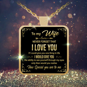 To My Wife - "You Are Special" Gold Pendant Necklace
