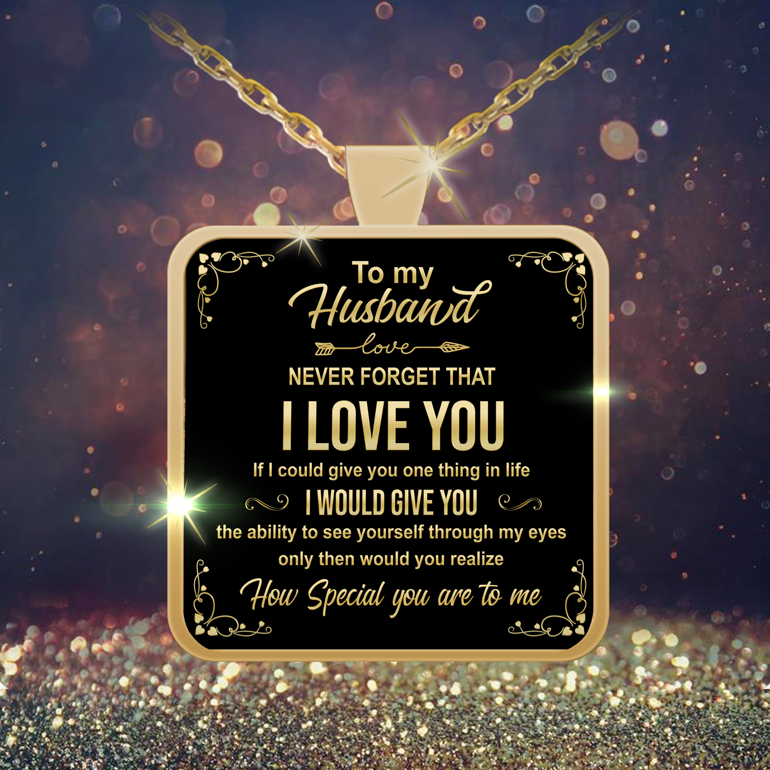 To My Husband - "You Are Special" Gold Pendant Necklace