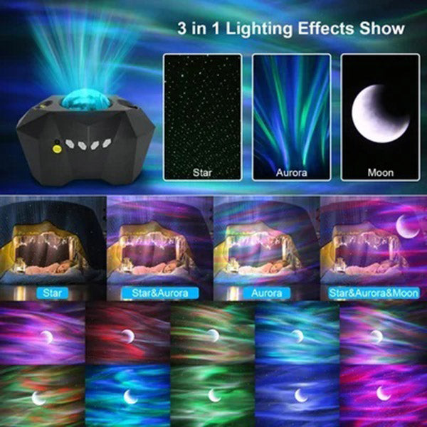 2022 New Aurora Moon Projector with Music Bluetooth Speaker